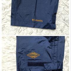 コロンビア 美品 オムニテック ナイロンパンツ ウエストゴム 刺繍ロゴ 紺色 M メンズの画像