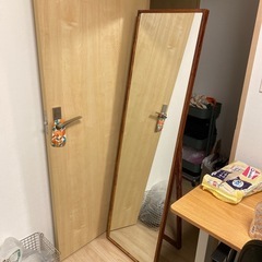 無印良品 MUJI ミラー大 無垢材 姿見 スタンドミラー
