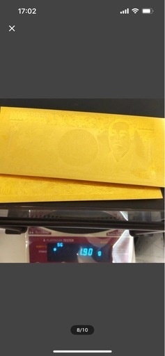 純金箔 壱萬円札 約1.9g　K24箱付ケース付　1万円10000円 2枚台湾製•質問があればどうぞ