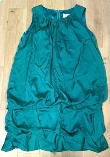 シップス　リトル　ブラック　ships little black カラードレス　　ノースリーブ　サテン　ワンピース　ドレス　モスグリーン　グリーン　緑　パーティー　結婚式 レディースファッション 二次会　お呼ばれ　謝恩会