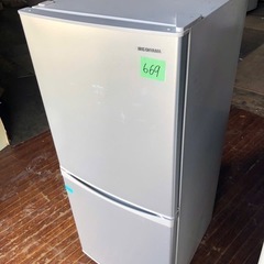 NO 669 🌈福岡市内配送設置無料✨🌈　2021年式 アイリスオーヤマ 冷蔵庫 142L 冷凍室52L 幅50cm シルバー IRSD-14A-Sの画像