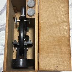顕微鏡 木箱入り レトロ
