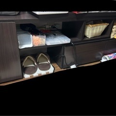 伸縮式　テレビ台　ブラウン　の画像