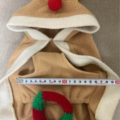 【犬服】クリスマス用！トナカイ、マントのフリースと手編みマフラーの画像