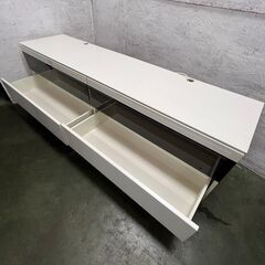 【パモウナ】 テレビボード BWシリーズ ホワイト 下段収納あり W1800 高級家具 テレビ台 Y0484 の画像