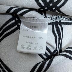 レディース 白黒 チェック柄 長袖 シャツ Mサイズの画像