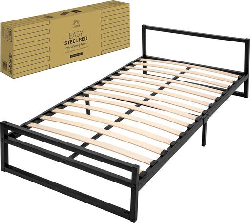 格安　4000円　早い者勝ち　GOKUMIN メタル ベッド フレーム シングル ウッドスプリング 簡単組立