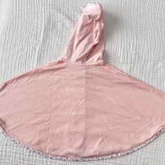 新品未使用　ミキハウス　ベビー　ポンチョ　ピンク　花柄　うさぎ　70-90cm の画像