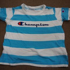 CHAMPIONのボーダーのティーシャツ ブルー＆ホワイト 試着可