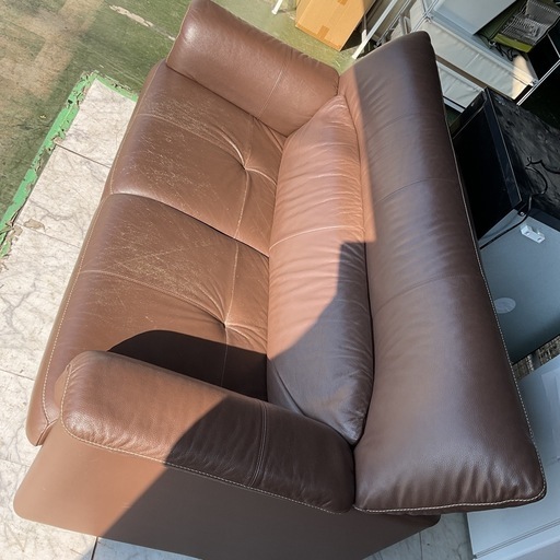 2人掛けソファー　ブラウン　中古