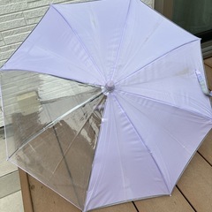 🌂キッズ長傘50cmライトパープル中古品!!