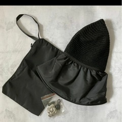 新品未使用　UVカット帽子 麦わら帽子 折りたたみ つば広 バケットハット 紫外線対策 黒の画像