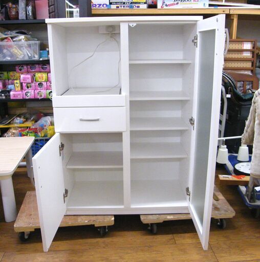 ニトリ レンジボード ミドルレンジボード 幅80cm ホワイト 白 食器棚 キッチン収納 収納家具 NITORI 札幌市 厚別区
