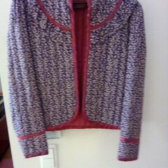 丈が短めの紫色のジャケット