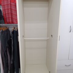 ★ジモティ割あり★  ワードローブ ホワイト H180×D54×W61 クリーニング済み MT2967の画像