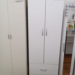 ★ジモティ割あり★  ワードローブ ホワイト H180×D55×...