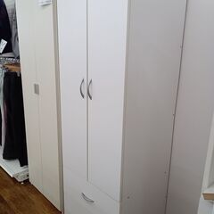★ジモティ割あり★  ワードローブ ホワイト H180×D55×W58.5 クリーニング済み MT2968の画像
