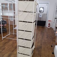 ★ジモティ割あり★  収納付きラック ホワイト H172×D36×W80 クリーニング済み MT2974の画像