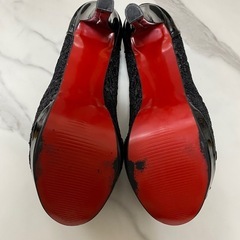 NFM 黒 レース オープントゥ ハイヒール 38サイズの画像