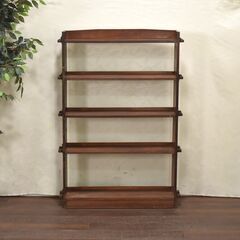 【ヤ取引終了1/5】≪zyt1713ジ≫ 古道具 くさびの本棚 5段 昭和レトロ/古家具 楔/クサビ 什器/書棚/収納棚/ヴィンテージ/アンティーク/図書室/飾り棚/中古家具/宮城県仙台市 61014-08の画像