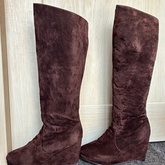 ロングブーツ　茶色　Mサイズの画像
