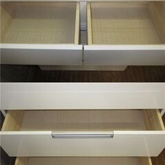 stp-2918　チェスト　6段　引出7杯　ホワイト　木製　タンス　箪笥　家具　収納家具　大容量　衣類収納　たんす　ハイチェスト　鏡面仕上げ　サンウッディ　カルバンの画像