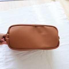 【新品】巾着型ショルダーバッグ★茶色★合皮レザー★レディースバック★しまむらの画像