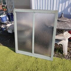 在庫2点 レトロ 建具 ガラス戸 引き戸 廊下の窓 すりガラス 昭和レトロ　/UJ-1103 1Fの画像