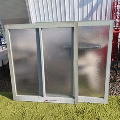 在庫2点 レトロ 建具 ガラス戸 引き戸 廊下の窓 すりガラス 昭和レトロ　/UJ-1103 1Fの画像