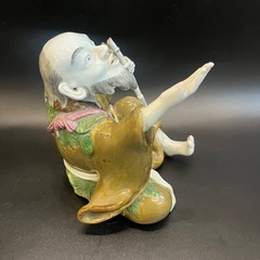 伏せ香炉 伏香炉 人物 爺 翁 仙人 焼物 陶器 時代物 置物の画像