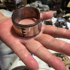 ブルースモーガン ナバホ族バングル 14kコンビワイド