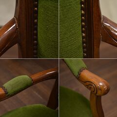 ヤ取4/27終了】≪zyt1714ジ≫ 輸入家具 猫脚アームチェア 要