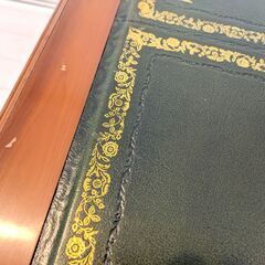 ROSJOHN(ロスジョン)・ヴィンテージテーブル・レザートップ・英国家具・英国王室御用達・No.230801-05の画像