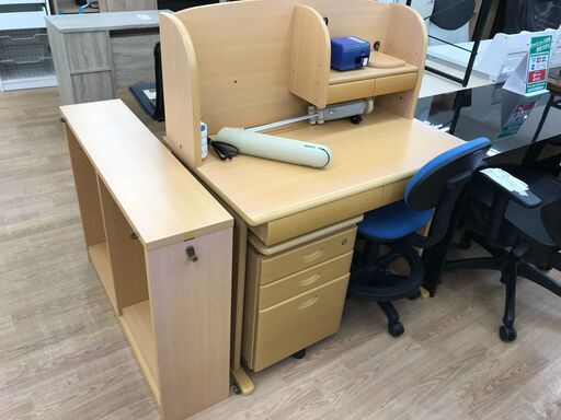 ★ジモティ割あり★  学習机セット ナチュラル H115×W100×D60 クリーニング済み KJ6894