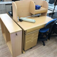 ★ジモティ割あり★  学習机セット ナチュラル H115×W10...