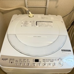 【最終値下げ21日まで！】 SHARP 24年製 7L洗濯機　使用期間1ヶ月　の画像