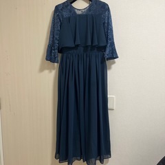 結婚式　パーティー　ドレス　Mサイズ　ネイビー