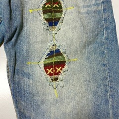 VINTAGE BACK メンズ 高級感 リップド デニムショートパンツレトロの画像