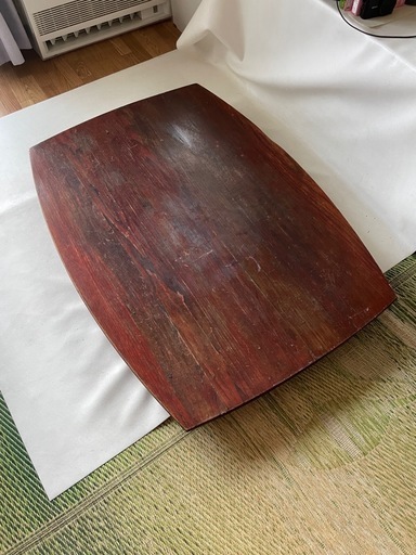 昭和の食卓 天然木 ちゃぶ台 長方形型 折りたたみ式 座卓 書斎 作業用テーブル 和を演出 良い味出てます 頑丈です 中古品