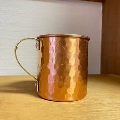 純銅製マグカップ　高さ約7.5cmの画像