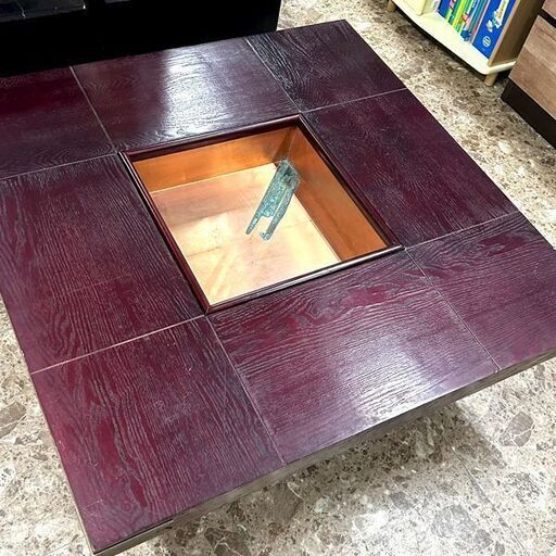 囲炉裏 いろり テーブル 座卓 和モダン センターテーブル 古民具 レトロ 炭 灰 焼物