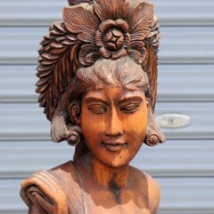 バリ・木彫り・女性像・No.200708-322の画像