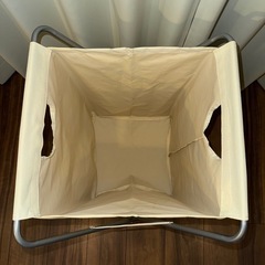 パール金属 ランドリー バスケット 角型 アイボリー 折りたたみの画像