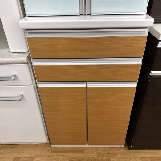 【ドリーム川西店御来店限定】 松田家具 2枚扉食器棚 ホワイト H2100×W598×D485 クリーニング済み 【200124525
