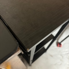 パソコンデスク L字 120cm 2段 シェルフ付 木製の画像