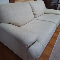 三人掛け布張りソソァの画像