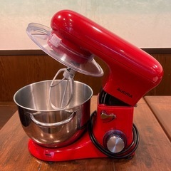  AUCMAスタンドミキサー 4.5L 3種類アタッチメント付き赤