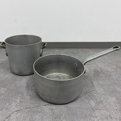 業務用　厨房 調理器器具 アルミ両手鍋 片手鍋 寸胴鍋 ２点セット 