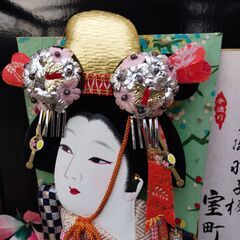 羽子板/初正月飾り/雛飾り/ガラス無し/ケースに汚れありの画像