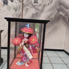 日本人形/ガラスケース入り/汚れアリの画像